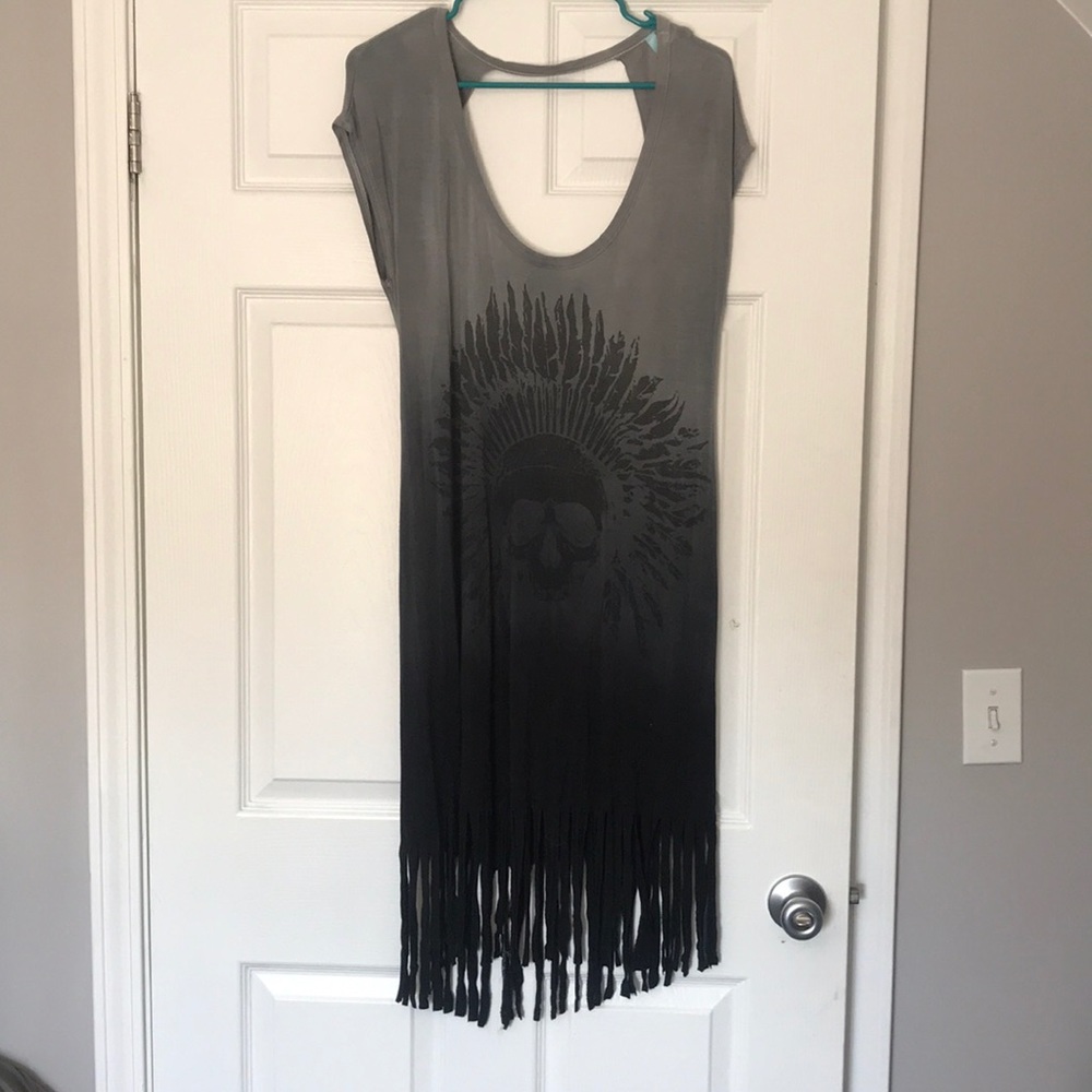 Boho fringe backless casual dress